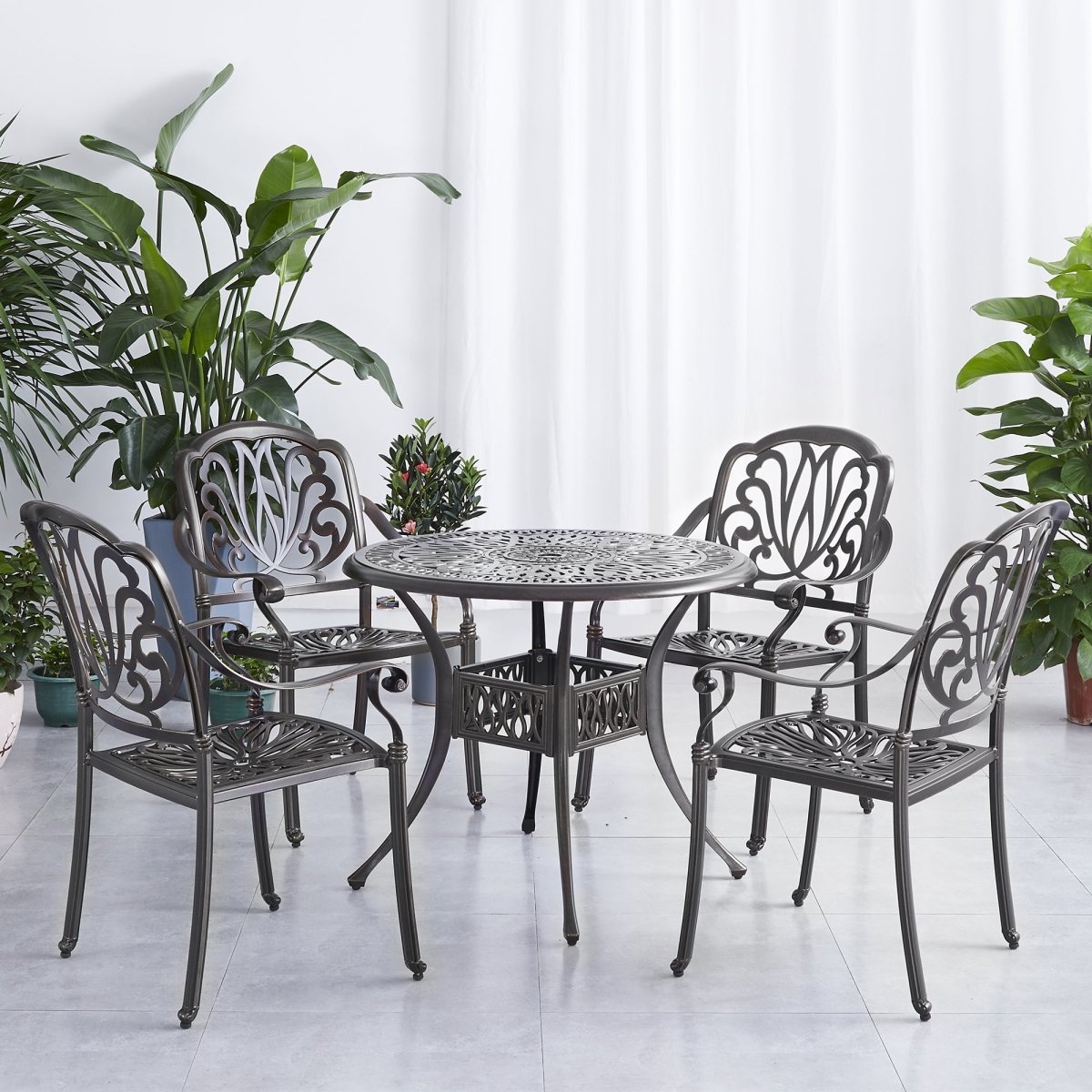 5 PC Outdoor Dining Table Set - Qreatrz Fashion and Design LLC