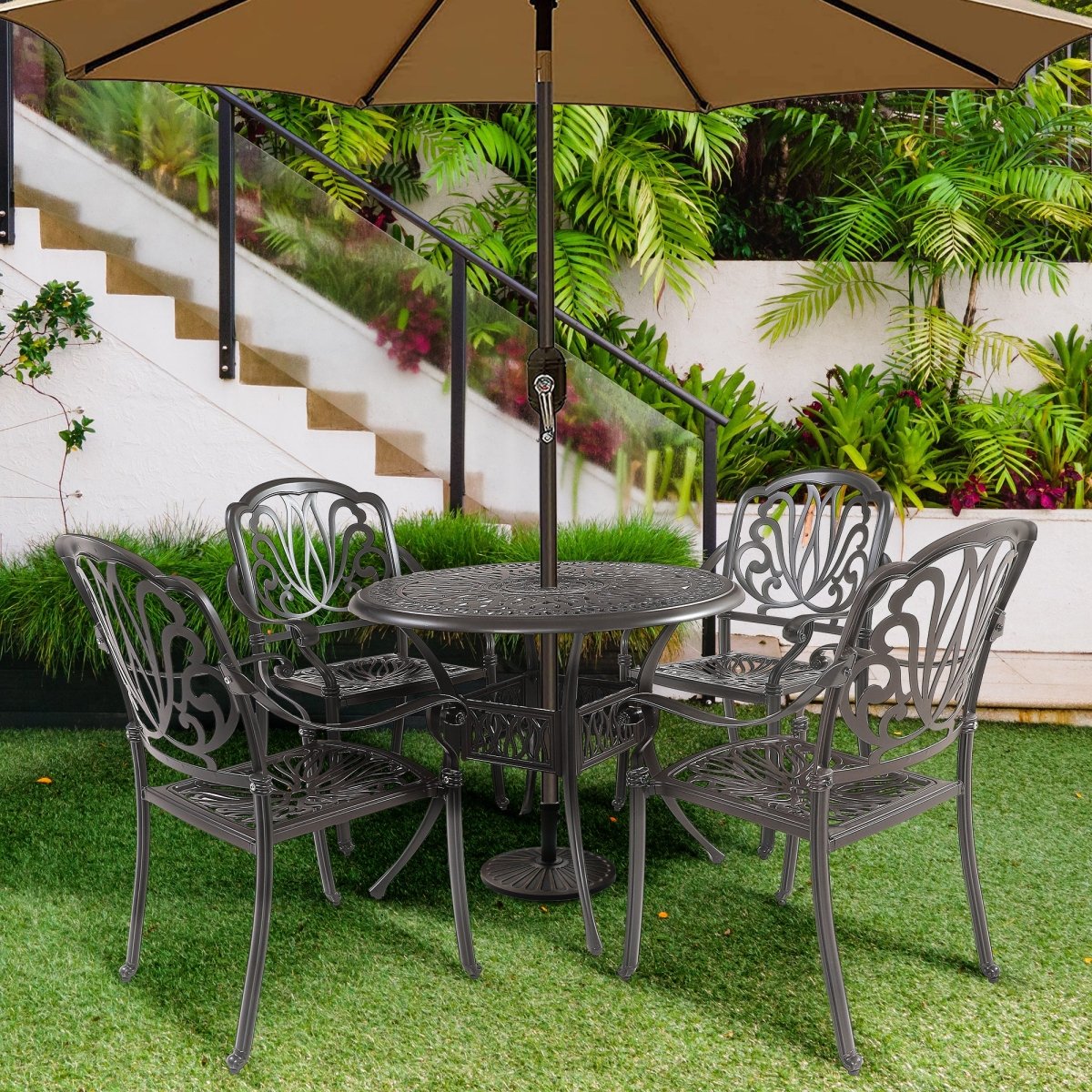 5 PC Outdoor Dining Table Set - Qreatrz Fashion and Design LLC