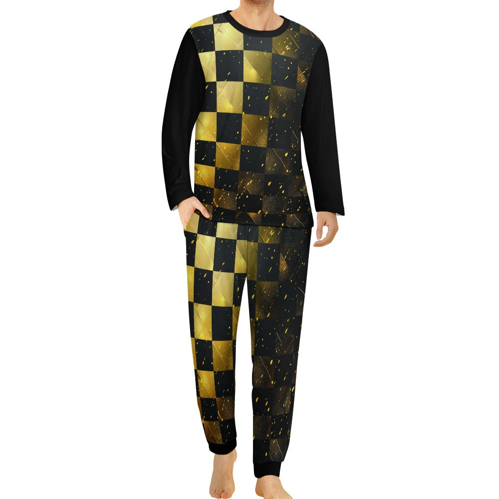 Checkered Men's Pajama Suit