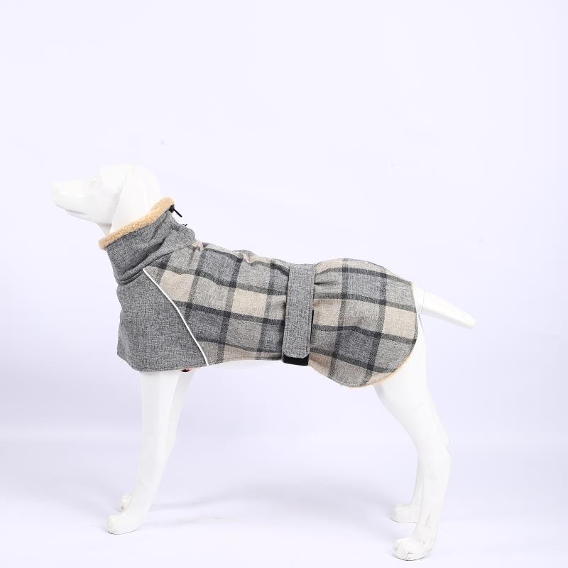 Ropa para mascotas Otoño e invierno Nueva chaqueta a cuadros Abrigo de algodón frío Suministros para mascotas