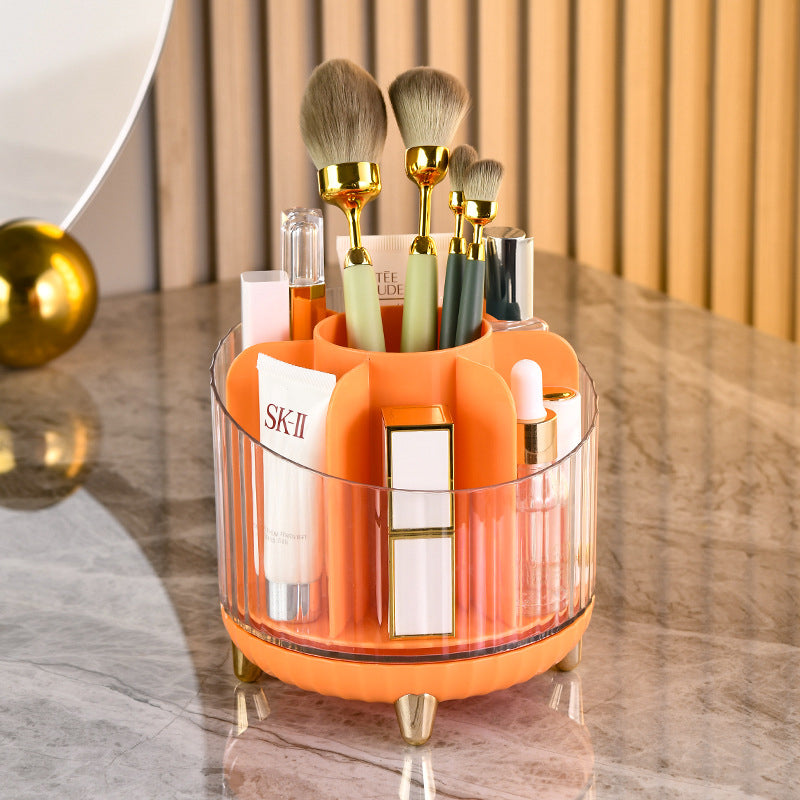 Table top rotary makeup brush storage container Cosmetic storage rack dresser eye shadow brush lipstick box brush container