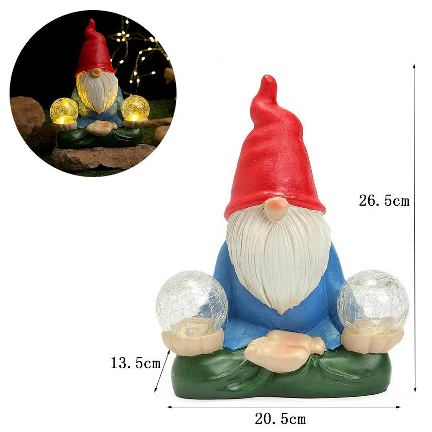 Solar Lamp Dwarf Elf Resin Decoration