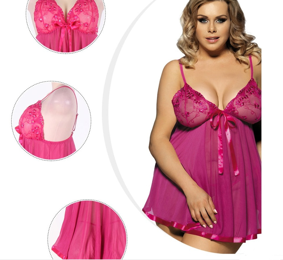 Lingerie sexy pour femmes Big Code 6XL Vêtements de nuit Robe de nuit