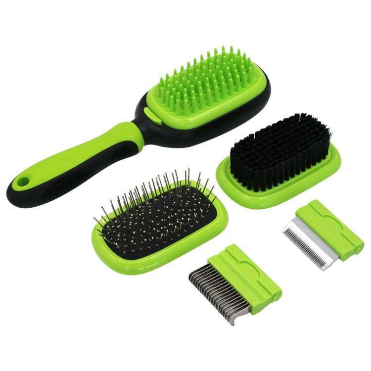 Peigne pour animaux de compagnie Brosse pour animaux de compagnie Peigne à nœud ouvert 5 en 1 multifonction pour animaux de compagnie Peut peigner les poils de chat et de chien Brosse d'épilation Ensemble de peignes à aiguilles décolorées