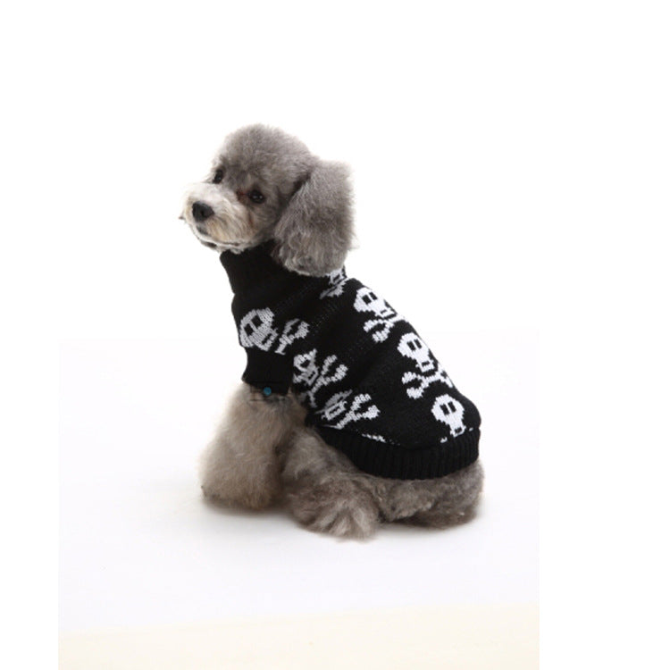 Nouveau pull pour animaux de compagnie automne et hiver petite tête de mort personnalité Halloween vêtements pour animaux de compagnie vêtements pour chats et chiens 