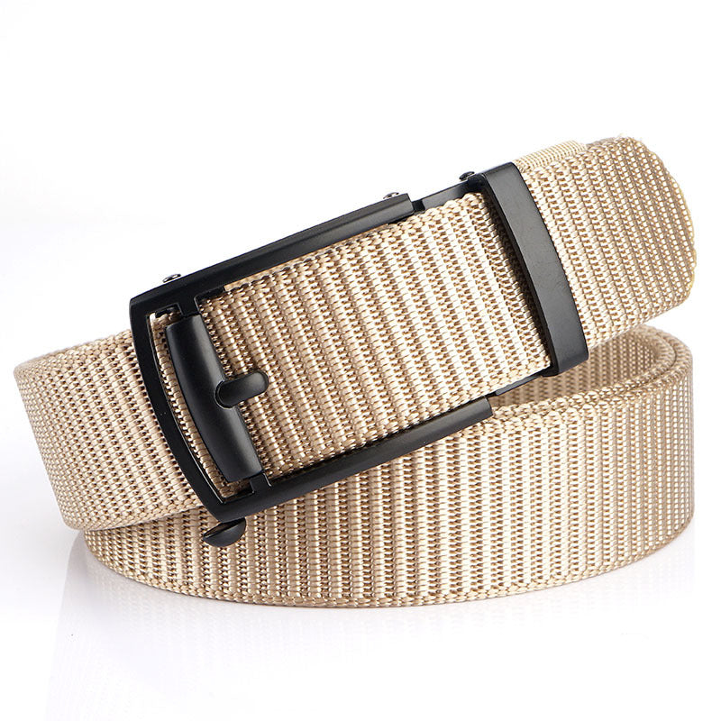 Nouvelle ceinture à boucle automatique creuse sans dents Ceinture en nylon pour loisirs en plein air