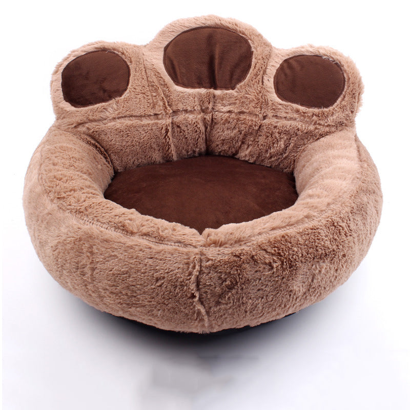 Casa para perros Casa para gatos Suministros para mascotas Otoño e invierno Cálida y cómoda Casa para mascotas con forma de pata de oso Alfombra para perros 