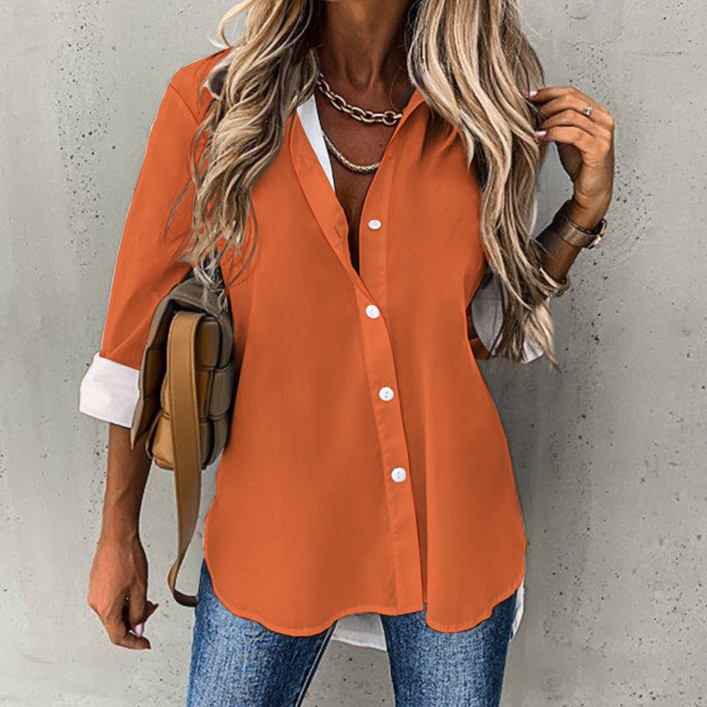 Qreatrz Cropped Hem Shirt