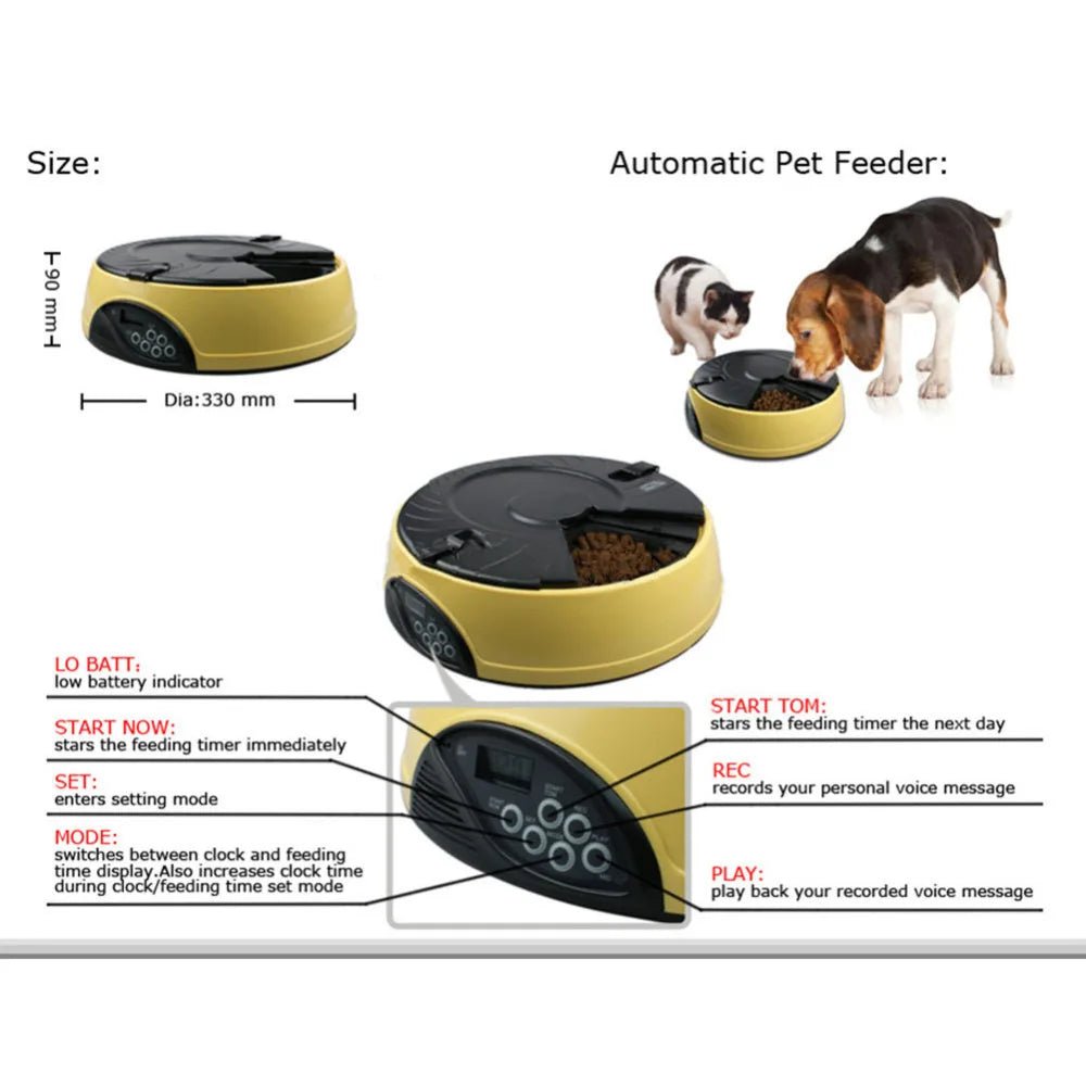 6 Meal Automatic Pet Feeding Machine - Qreatrz Fashion and Design LLC