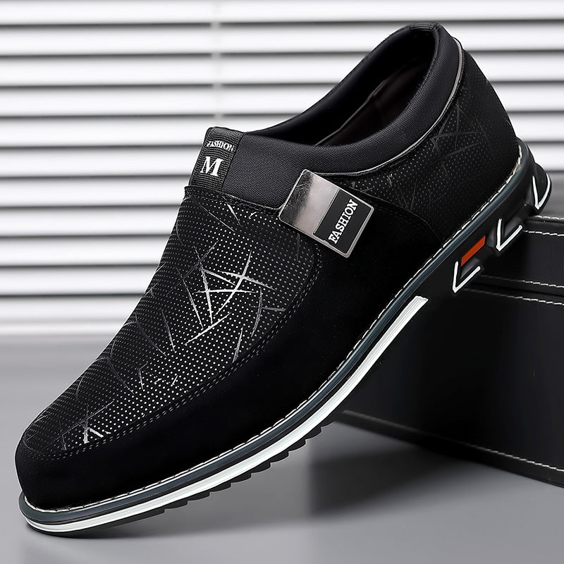 Men’s color block casual leather shoes