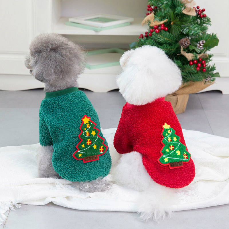 Vêtements pour chiens Automne/Hiver Vêtements pour animaux de compagnie Nouveau Teddy Petit chien Vêtements pour animaux de compagnie Pull d'hiver pour arbre de Noël 