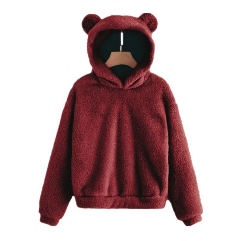 Pull à capuche chaud en peluche avec oreilles de lapin pour l'automne et l'hiver