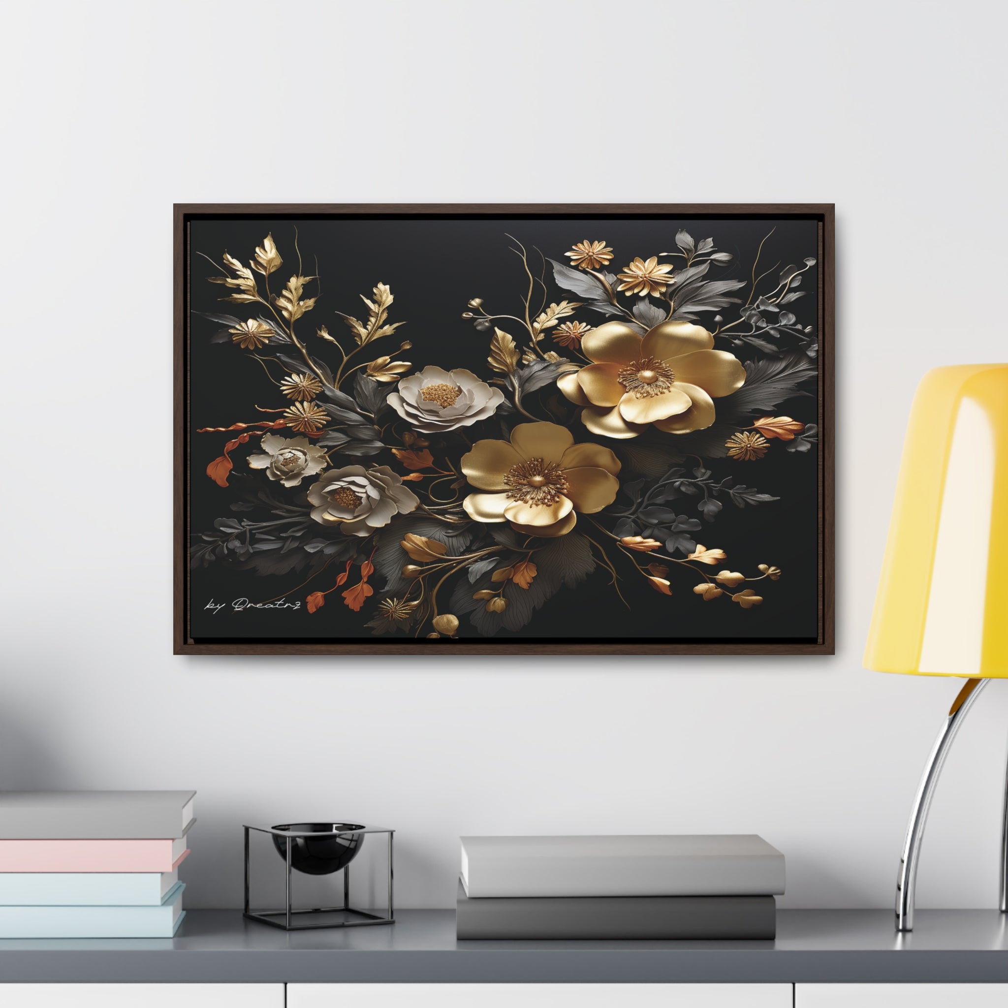 Shimmering in Gold Gallery Canvas Wraps, Horizontal Frame