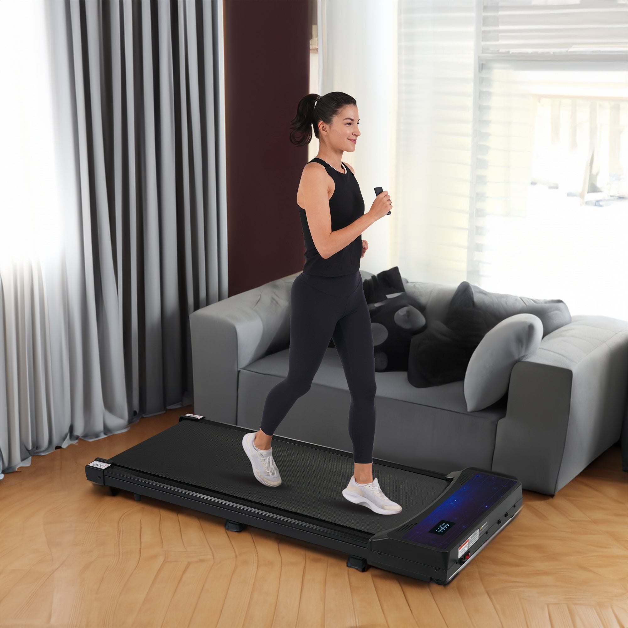 Nouveau tapis de marche 8.10 sous le tapis de course de bureau à domicile - Tapis de course de marche 2,5 CV 0,6-4 MPH Capacité de 300 LBS Télécommande Batterie