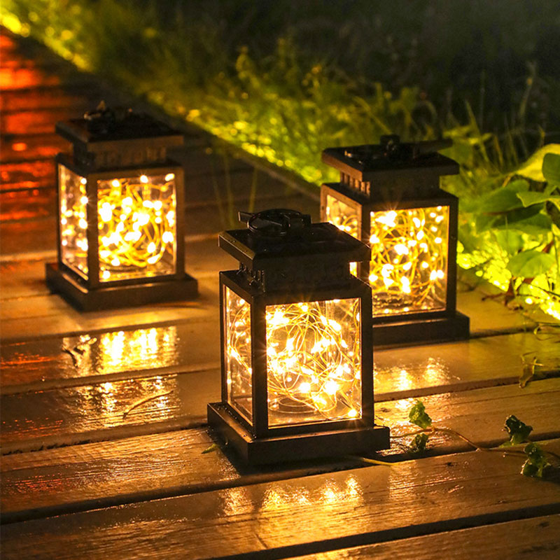 Solar Retro Palace Lamp Atmosphere Landscape Garden Outdoor Waterproof Wall Hanging Courtyard Star Candle Wind Lamp