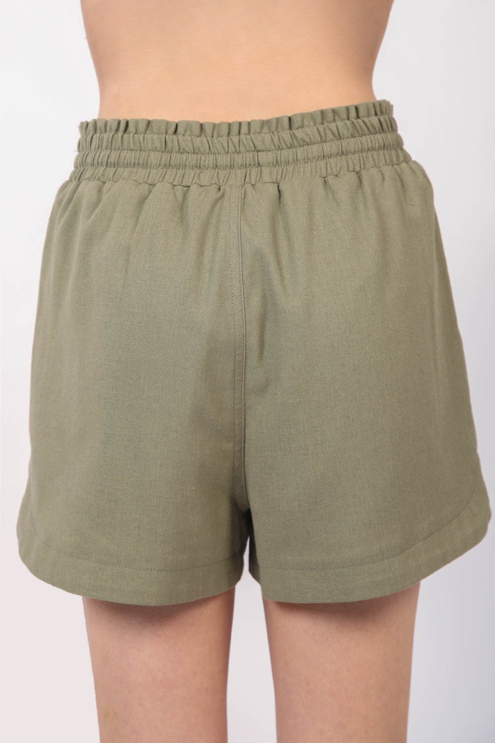 Short en lin à taille élastique avec cordon de serrage VERY J