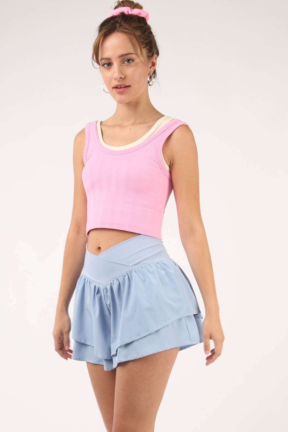 Short actif superposé taille haute en V VERY J