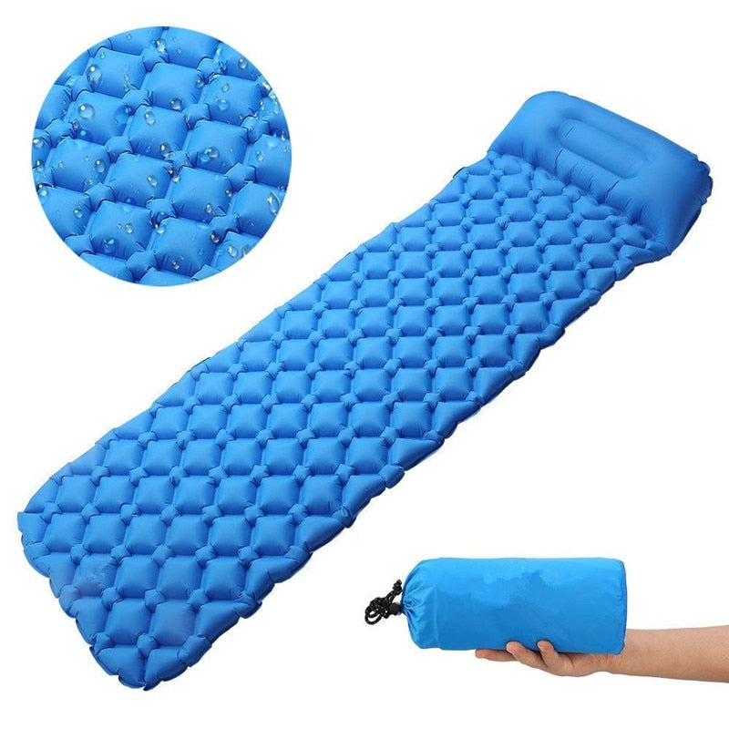 Outdoor Inflatable Sleeping Pad Inflatable Air Cushion Camping Mat with Pillow Air Mattress Sleeping Cushion Inflatable Sofa