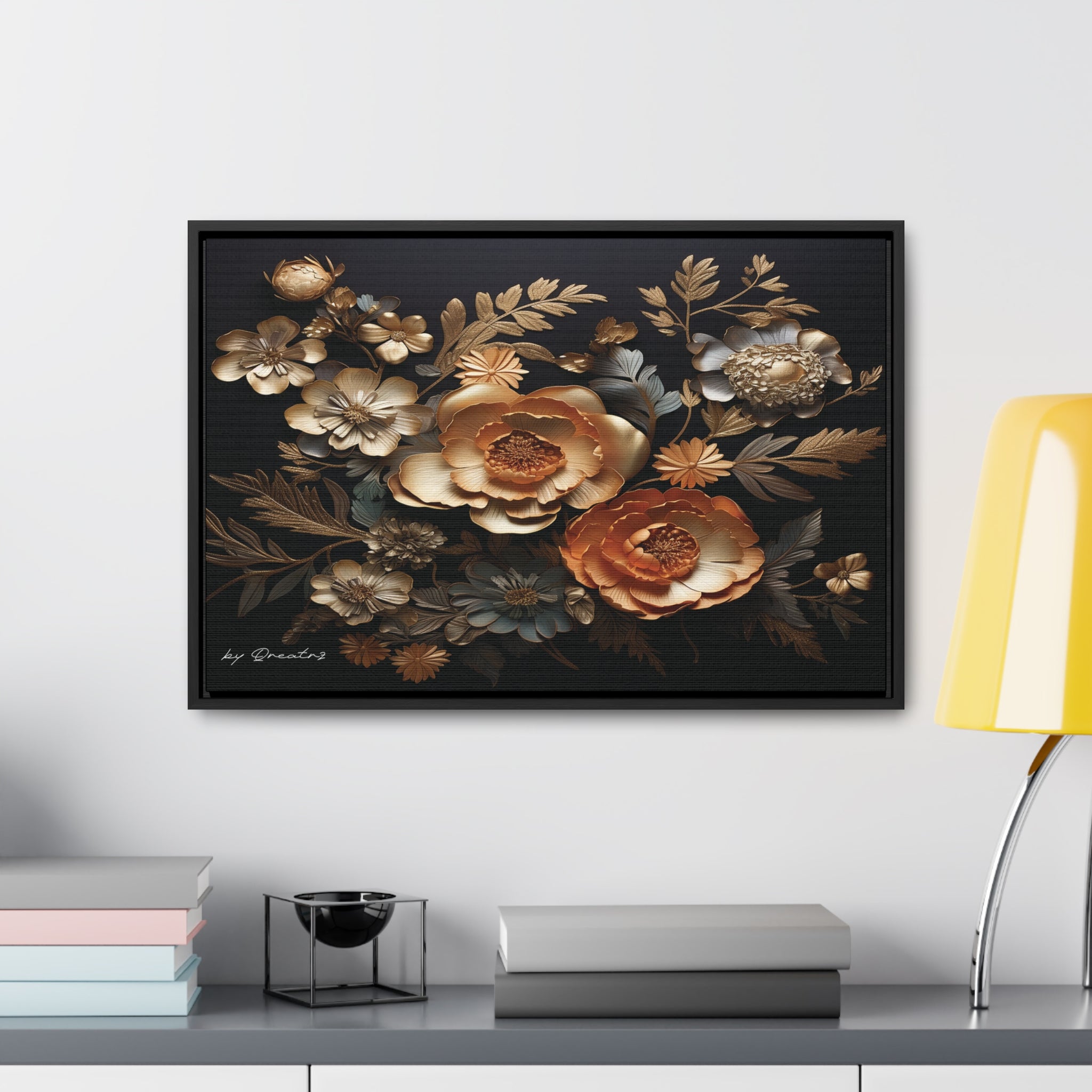 Shimmering in Gold Gallery Canvas Wraps, Horizontal Frame