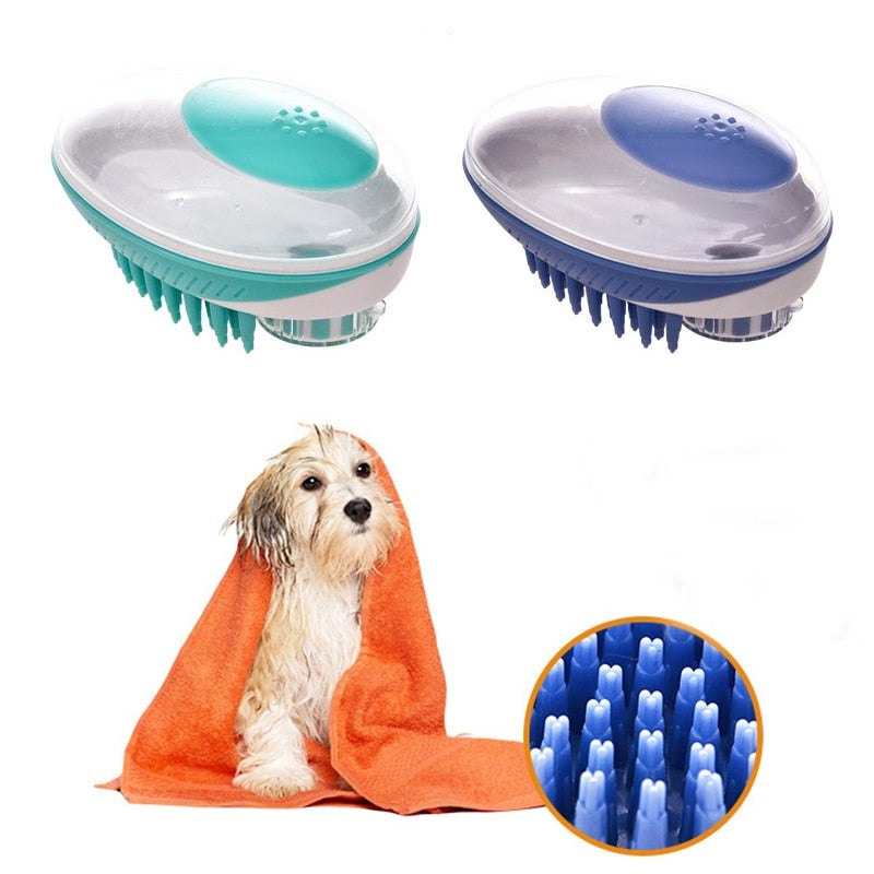 Cepillo de baño para perros y mascotas, cepillo de masaje de silicona suave para perros y gatos, cepillo de ducha para el cabello, herramienta de limpieza para perros, suministros para mascotas