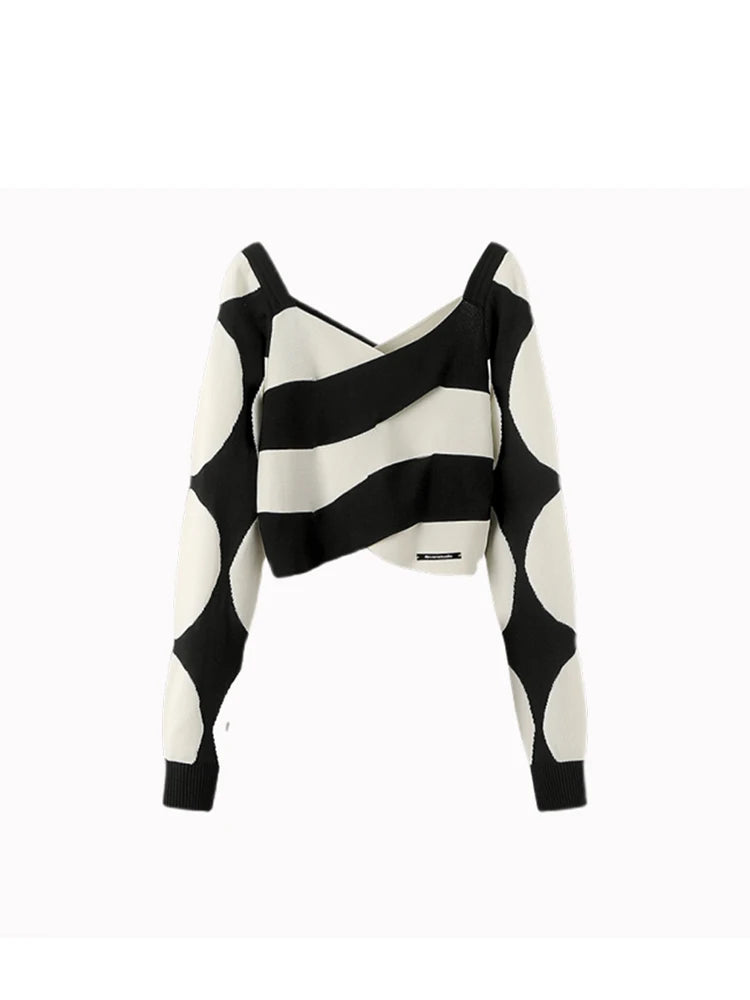 Women's Striped Pullover Knitted Sweater Fashion Long Sleeve Sweater