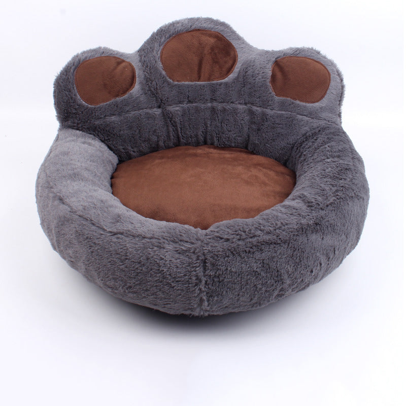 Casa para perros Casa para gatos Suministros para mascotas Otoño e invierno Cálida y cómoda Casa para mascotas con forma de pata de oso Alfombra para perros 