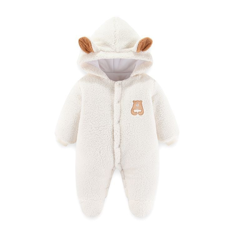 Newborn Baby Clothes Onesie Autumn And Winter Suit Netflix Thickened Warm Baby Out Holding Clothes Winter