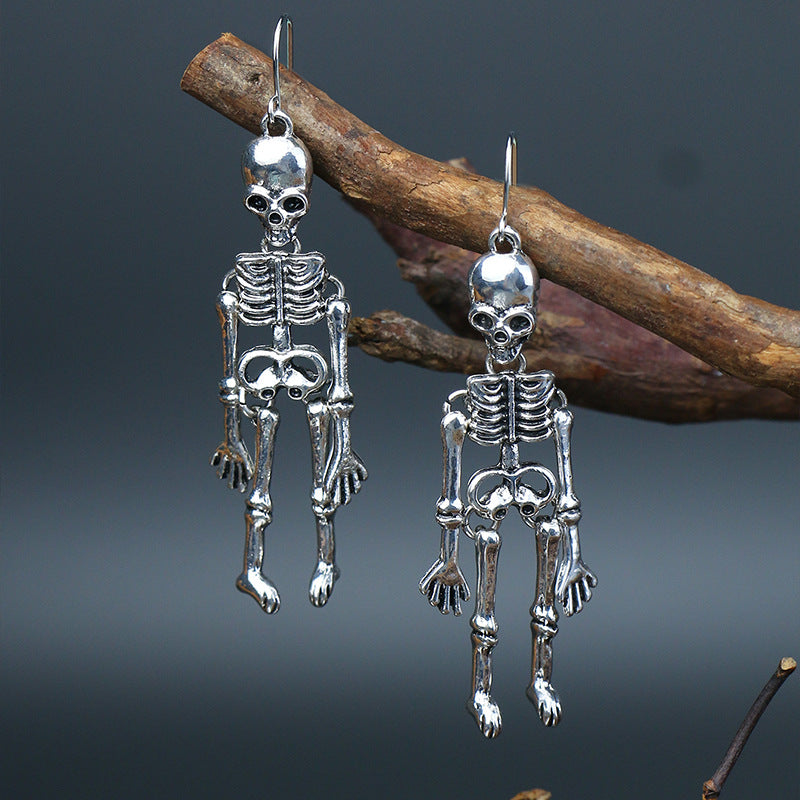 Boucles d'oreilles squelette en alliage