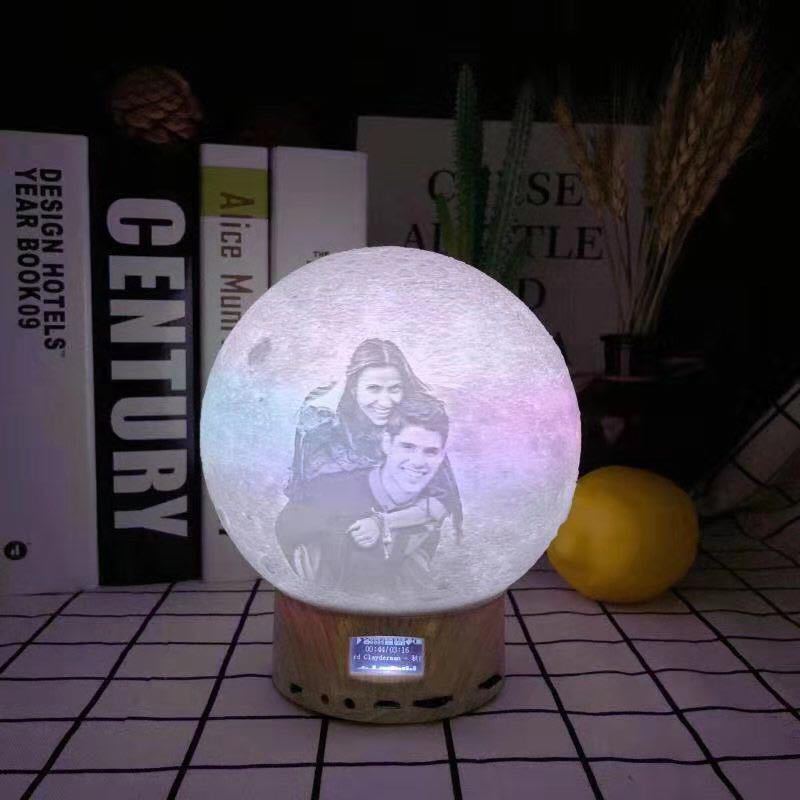 Customizable Bluetooth Portable Speaker Lamp LED Moon Lamp