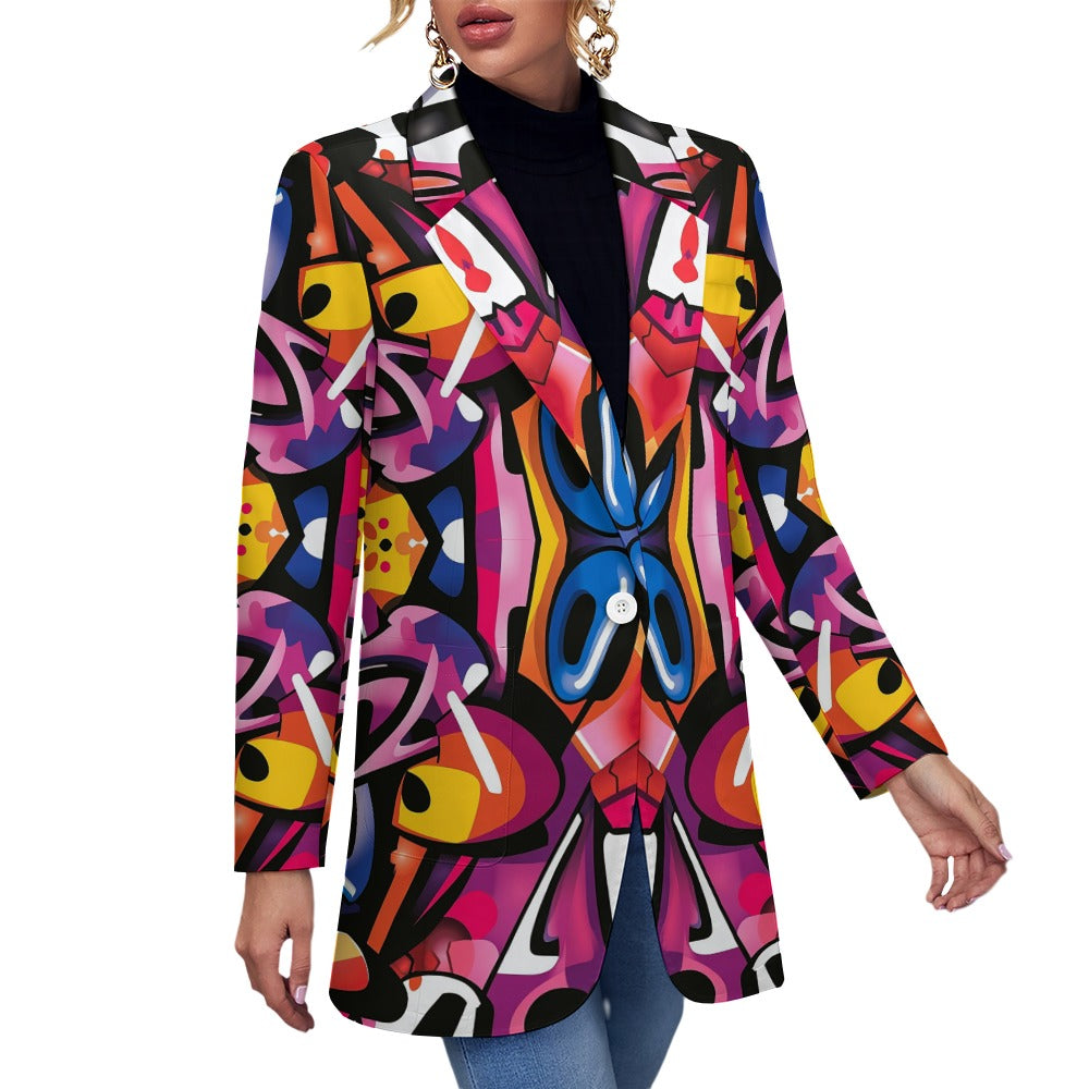 Chaqueta de traje informal para mujer Qreatrz