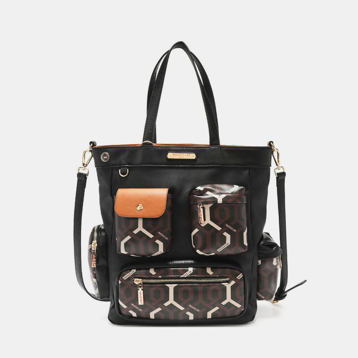 Bolso de mano con estampado geométrico de Nicole Lee USA