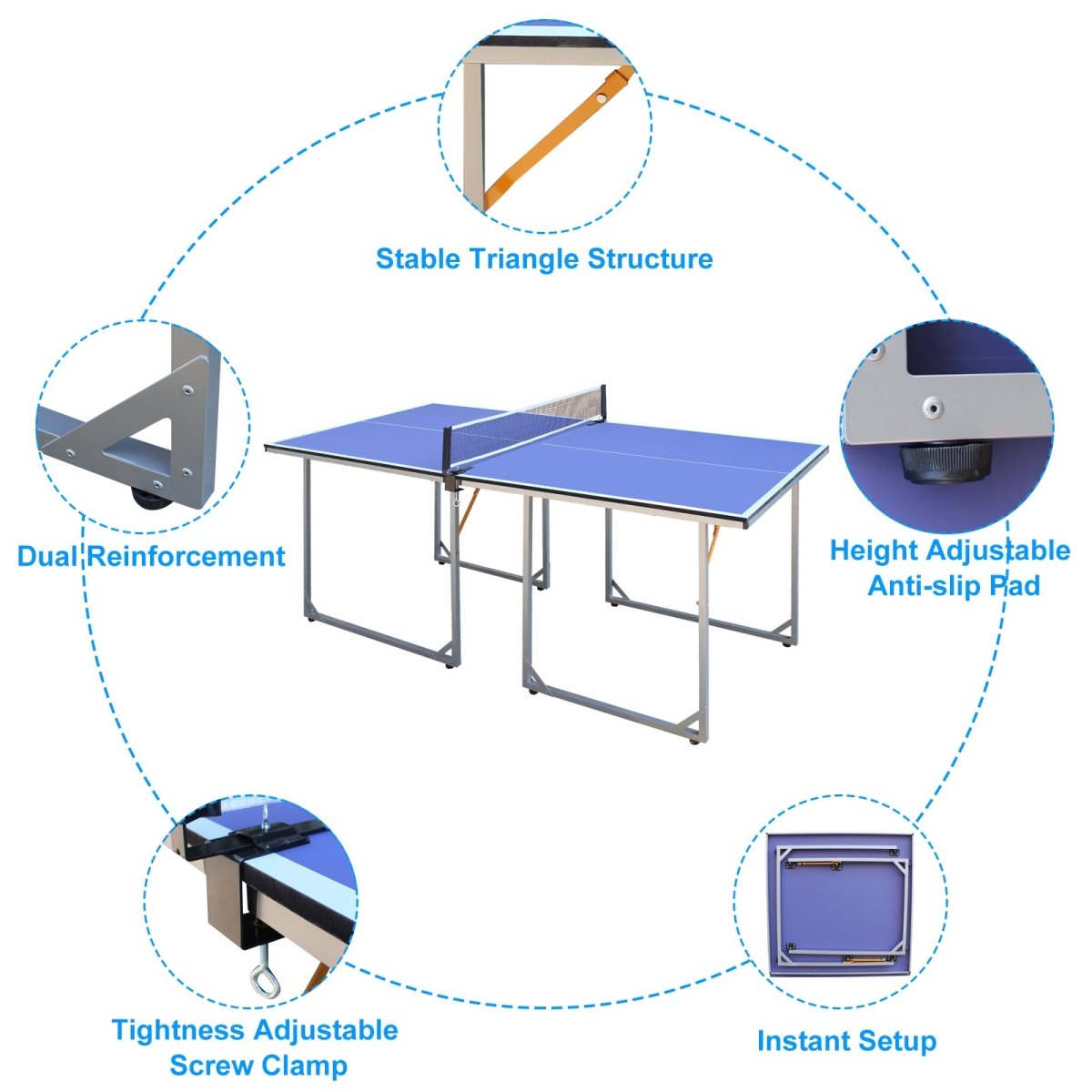 6ft Mid - Size Table Tennis & Ping Pong Table Set - Qreatrz Fashion and Design LLC