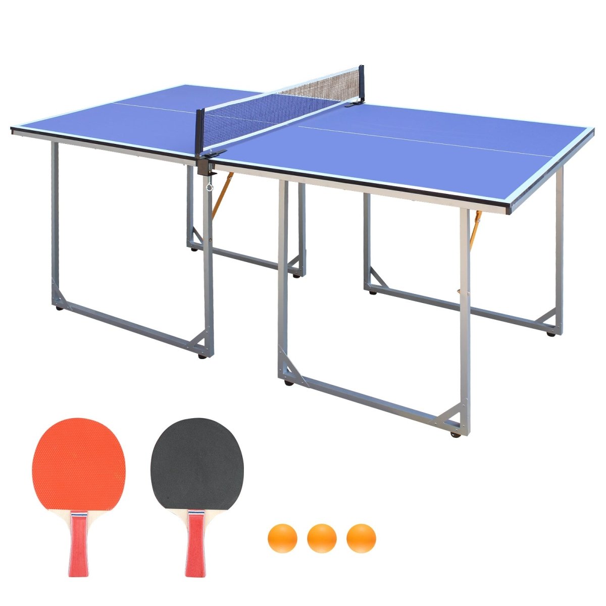 6ft Mid - Size Table Tennis & Ping Pong Table Set - Qreatrz Fashion and Design LLC