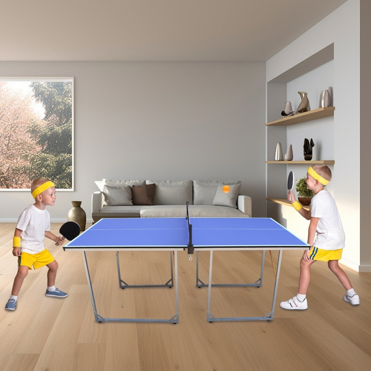 6ft Mid - Size Table Tennis & Ping Pong Table Set - Qreatrz Fashion and Design LLC