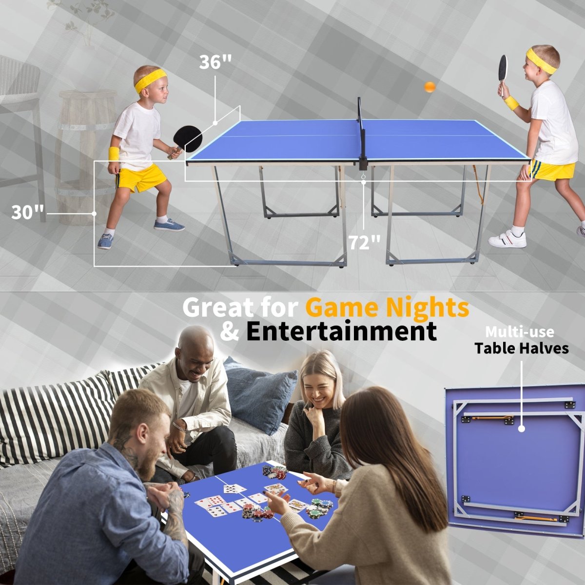 6ft Mid - Size Table Tennis & Ping Pong Table Set - Qreatrz Fashion and Design LLC