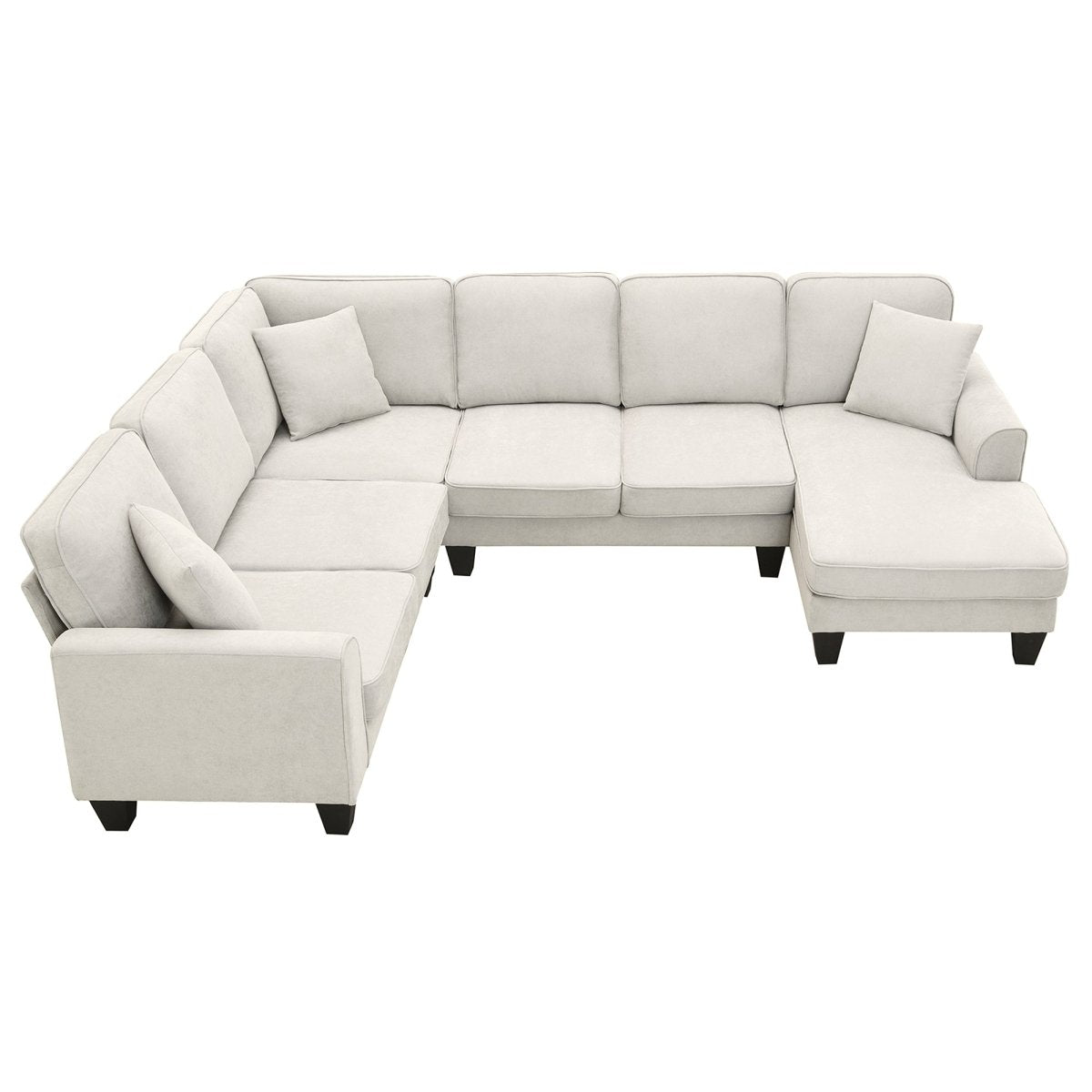 7 Seat Modern U Shape Sectional Sofa - Qreatrz Fashion and Design LLC