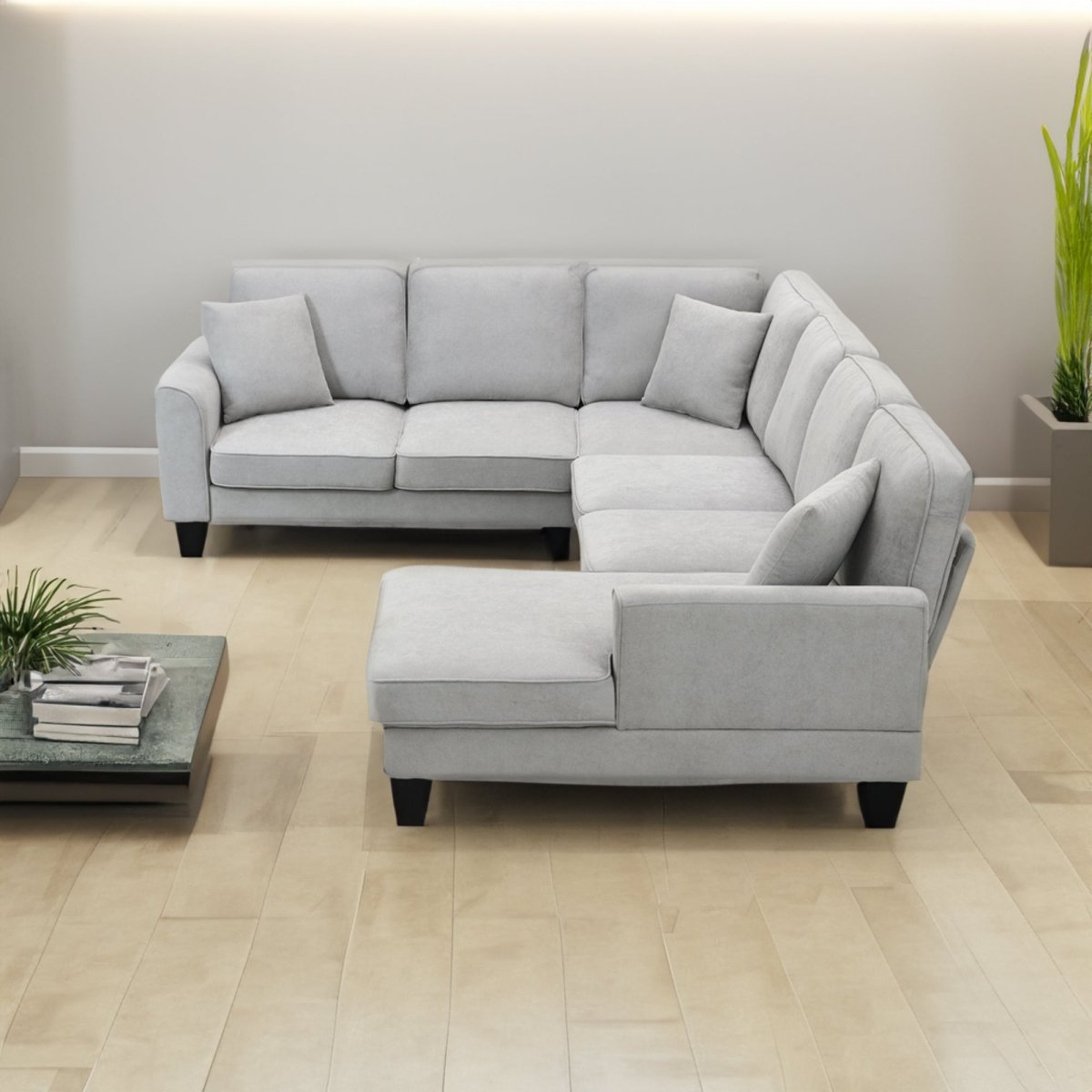 7 Seat Modern U Shape Sectional Sofa - Qreatrz Fashion and Design LLC