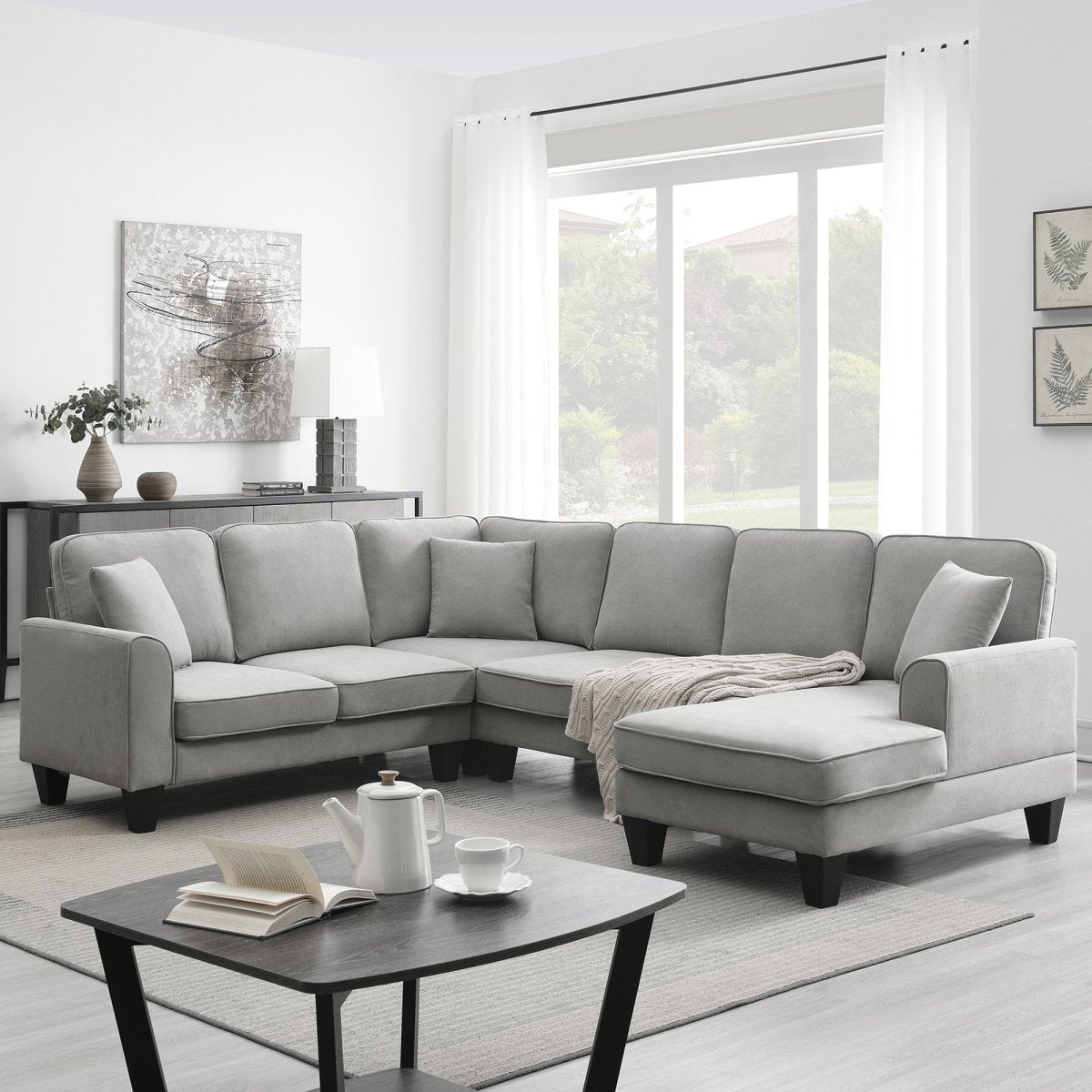 7 Seat Modern U Shape Sectional Sofa - Qreatrz Fashion and Design LLC