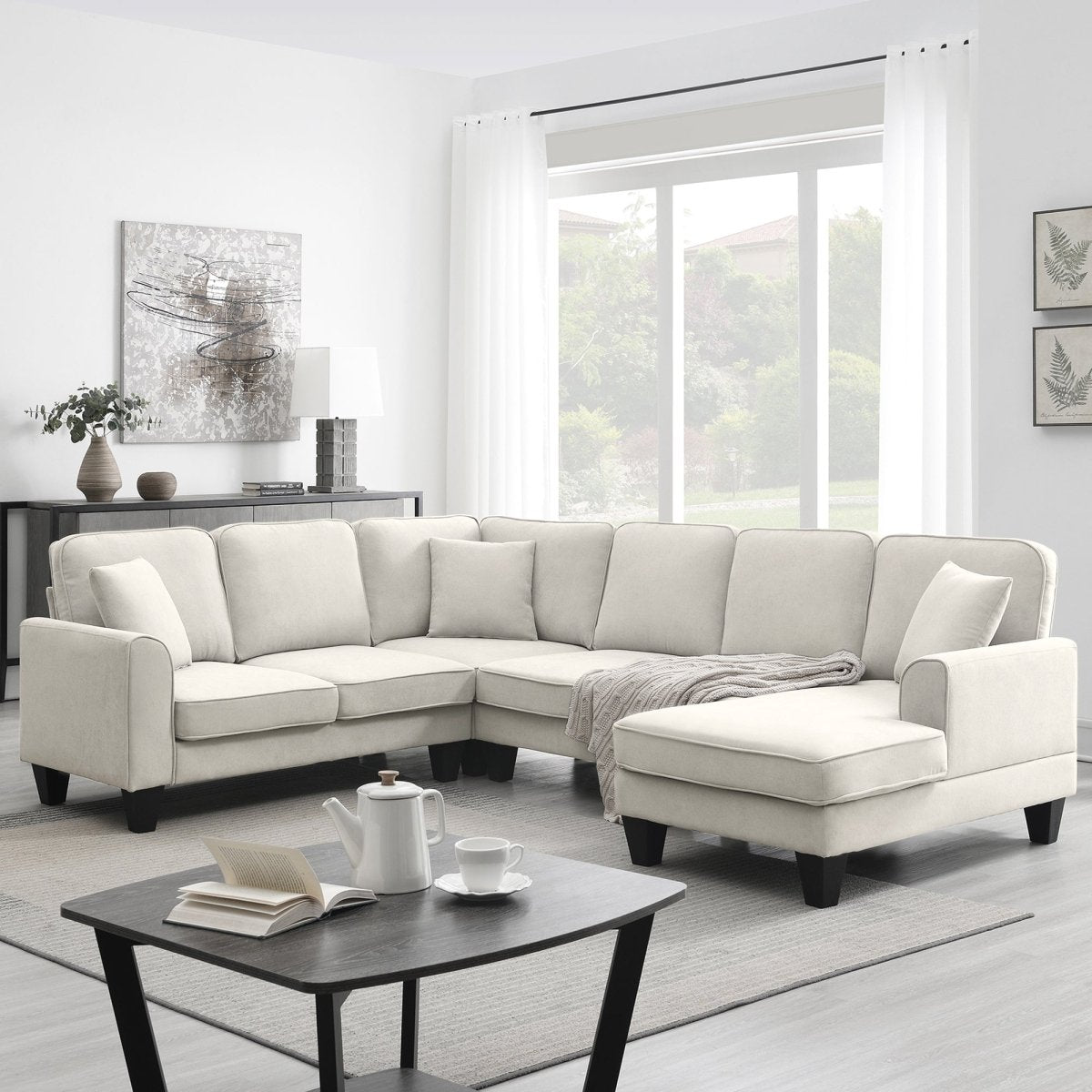 7 Seat Modern U Shape Sectional Sofa - Qreatrz Fashion and Design LLC