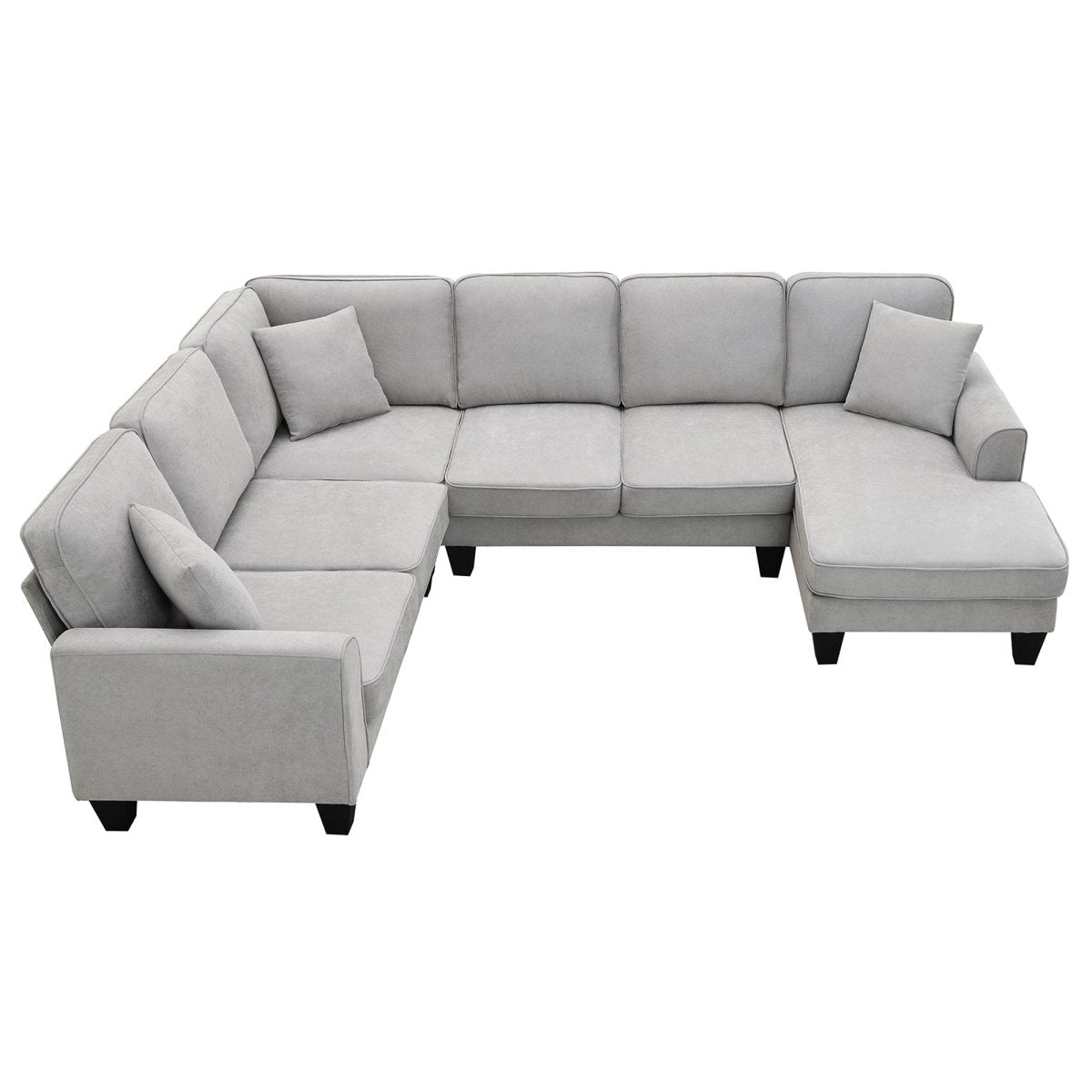 7 Seat Modern U Shape Sectional Sofa - Qreatrz Fashion and Design LLC