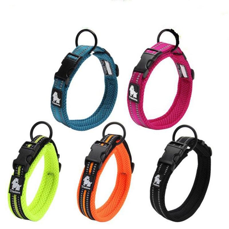 Colliers pour chien réglables en nylon Truelove Collier réfléchissant rembourré en maille pour animaux de compagnie