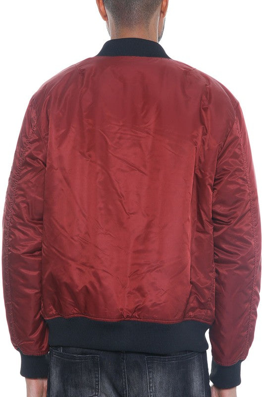 Weiv Mens Solid Padded Bomber Jacket