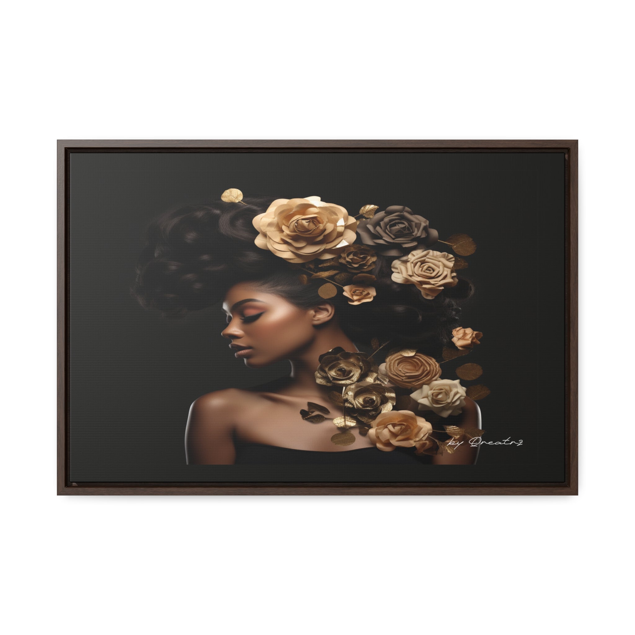 Shimmering in Gold - The Rose Collection - Gallery Canvas Wraps - Horizontal Frame