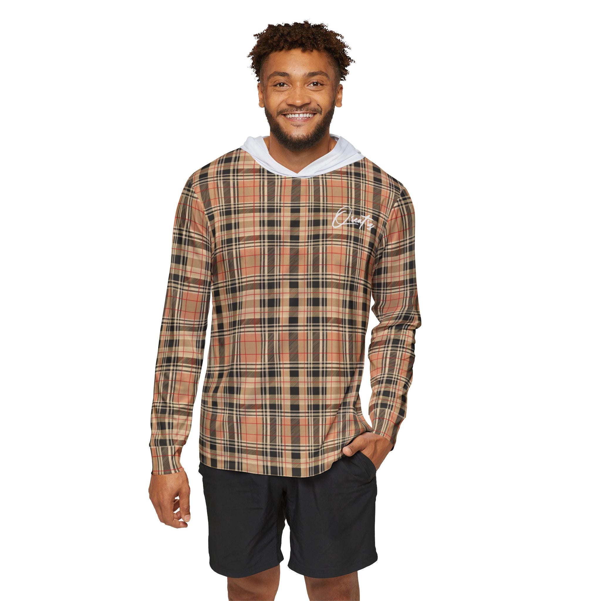 Qreatrz Plaid Men’s Sports Warmup Hoodie