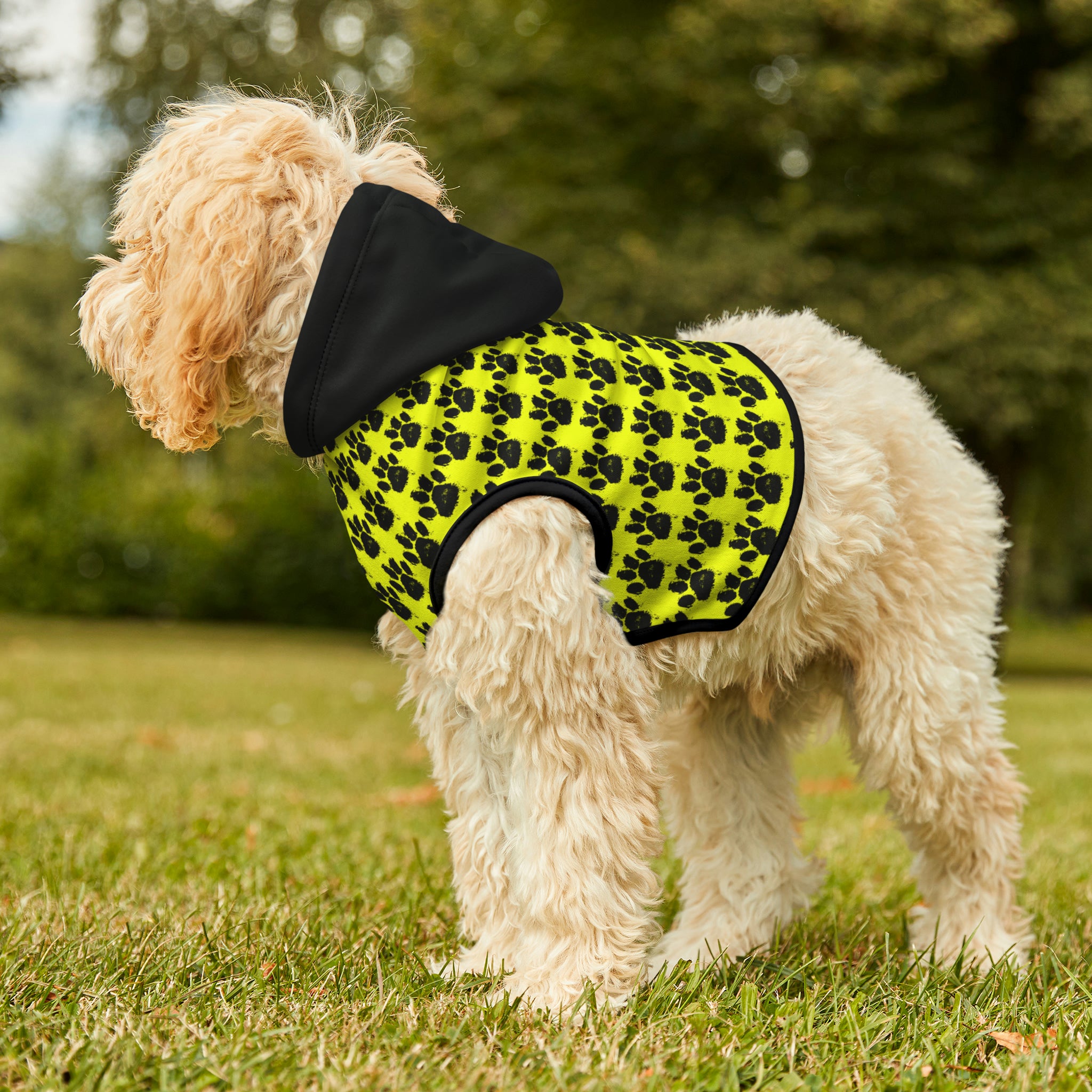 Sudadera con capucha para mascotas con estampado de patas Qreative