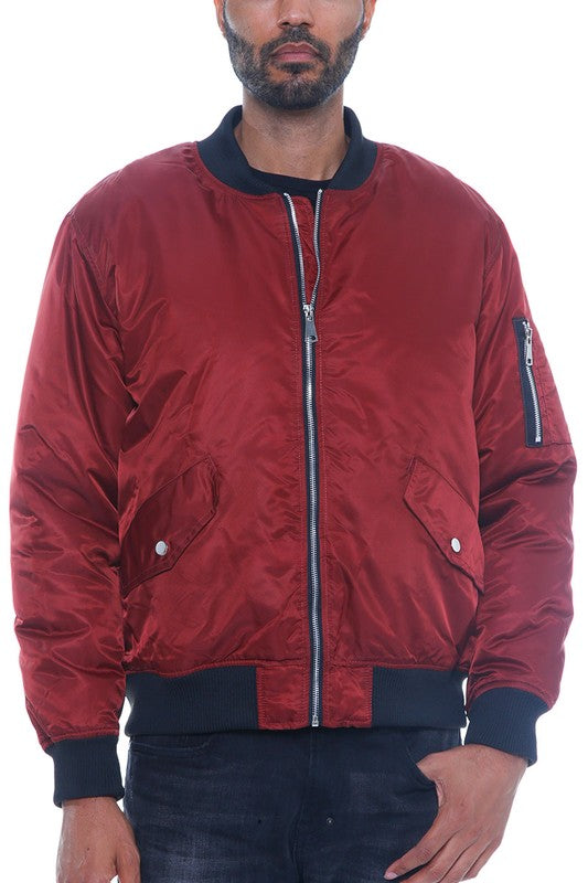 Chaqueta bomber acolchada sólida para hombre de Weiv