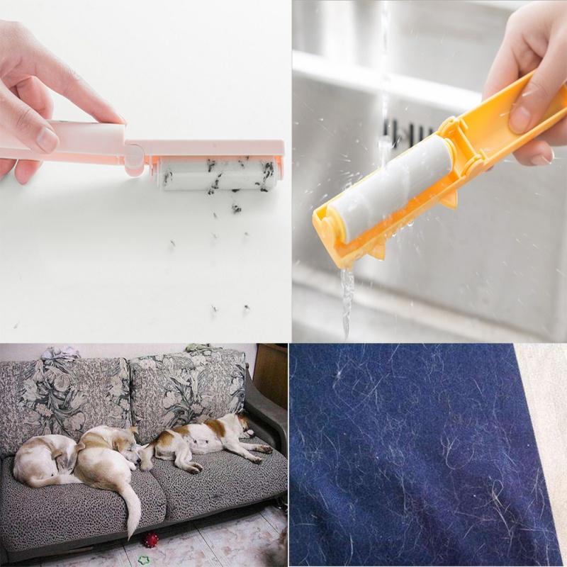 Portable Cartoon Roller Sticking Device For Pet Lint Sticky Roller Hair Dust Remover For Pet Dog