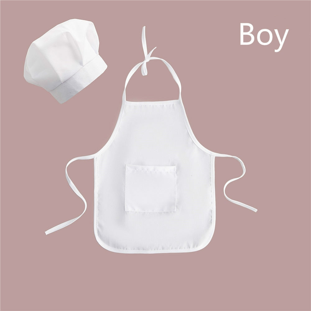 Delantal de cocinero para bebé, gorro para niños, disfraces de cocinero, disfraz de bebé, accesorio de fotografía para recién nacidos, gorro y delantal para recién nacidos 