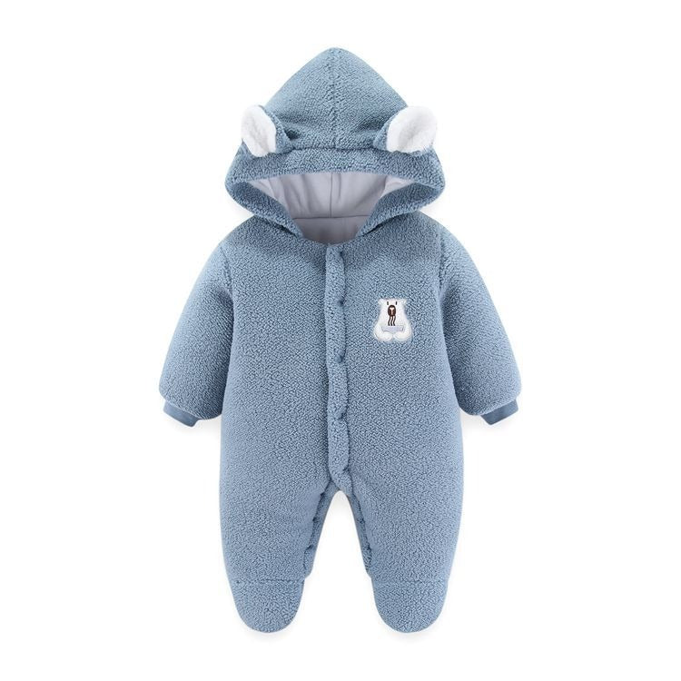 Newborn Baby Clothes Onesie Autumn And Winter Suit Netflix Thickened Warm Baby Out Holding Clothes Winter