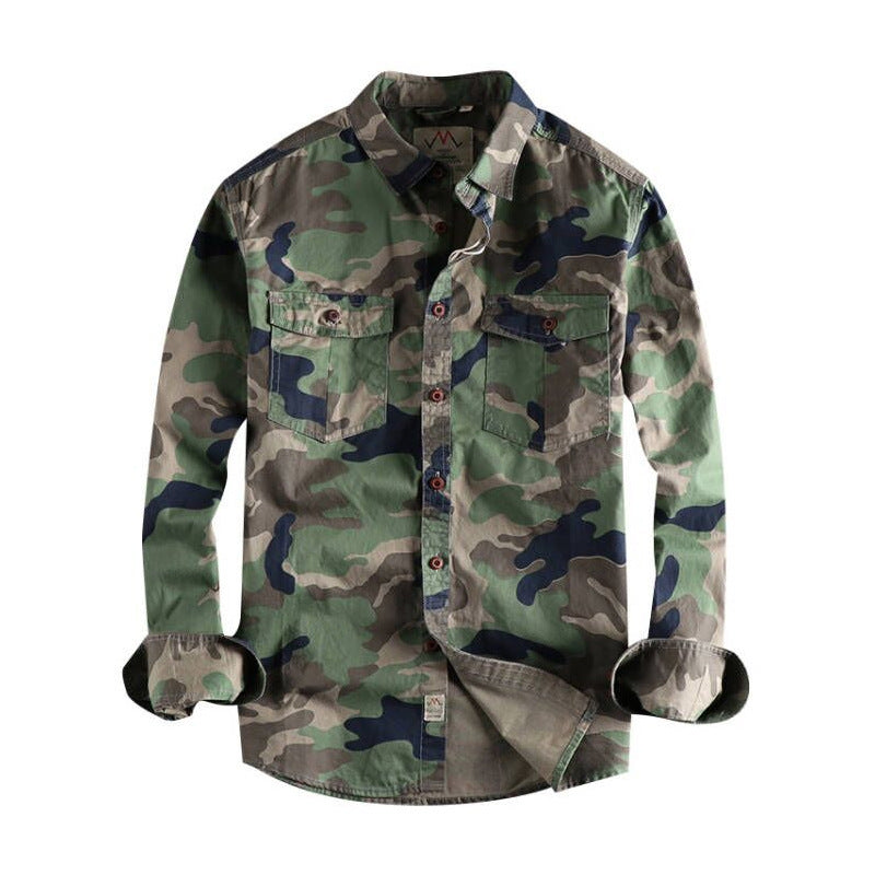 Chemise à manches longues délavée camouflage American Tooling pour hommes